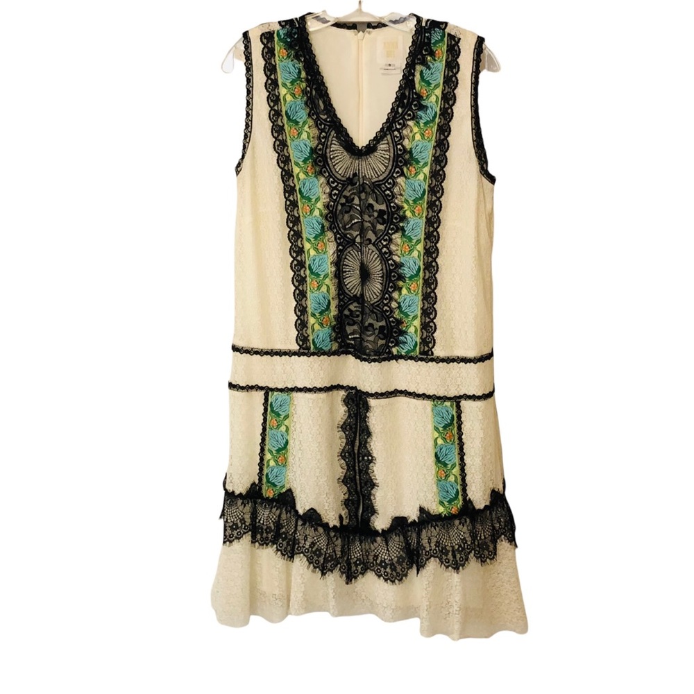 Anna Sui Embroidered Lace Eyelash Embellished Dress Size  8 - Picture 5 of 15